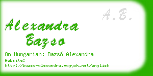 alexandra bazso business card